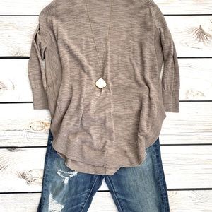 EXPRESS 3/4 length sleeve taupe lightweight sweater.